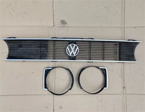 Vw Golf Mk1 Gti Pirelli Cabrio Genuine Grill Chrome Trims Single Lamp