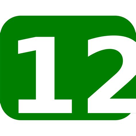 Blue Rounded Rectangle With Number 12 PNG, SVG Clip art for Web