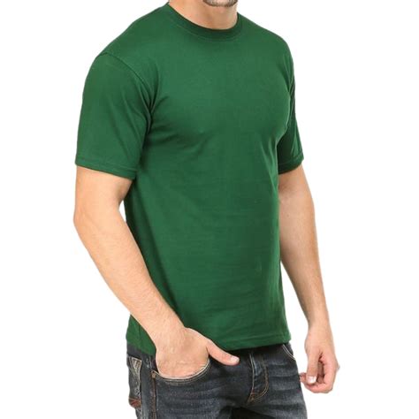 Solid Round Neck T Shirt Bottle Green At Rs 150 Plain Round Neck T