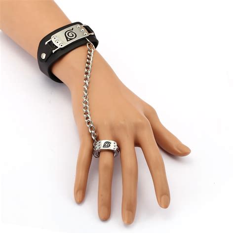 ms jewelry naruto leather bracelet anime link charm bracelets cosplay