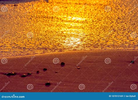 Beautiful Beach Sunset Idyllic Vacation Island Shoreline Stock Image