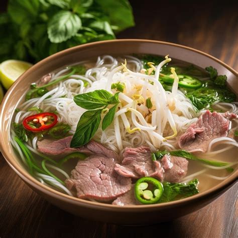 Premium Ai Image Pho Elegance Vietnamese Noodle Delight Aromatic Comfort Capturing The Steamy