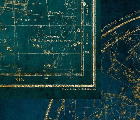 Gold Star Maps Digital Paper Printable Scrapbook Paper Antique