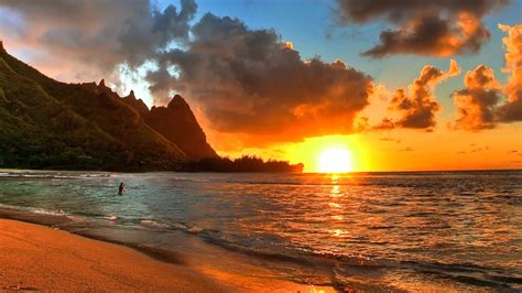 Most Beautiful Beach Sunset 1920x1080 Download Hd Wallpaper