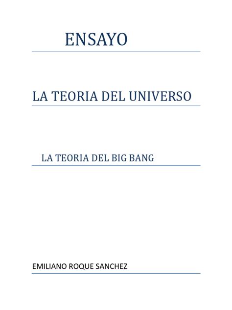 Ensayo Pdf Universo Big Bang