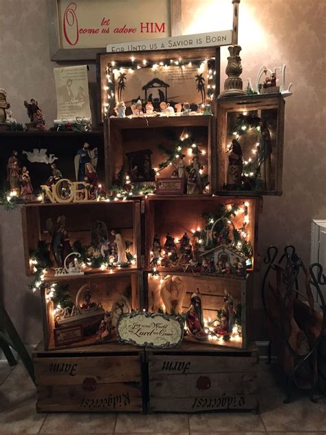 You can find free wooden crates and pallets at many local grocery stores, hardware stores, garden centers, and other small businesses if you simply ask. Rustic Nativity Scene...use wooden crates to set up the ...