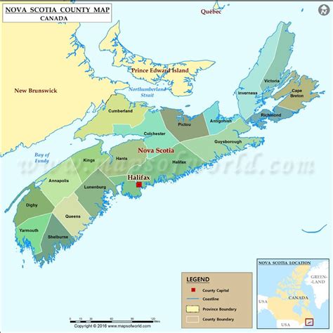 Nova Scotia Canada Map Map Of Counties In Nova Scotia