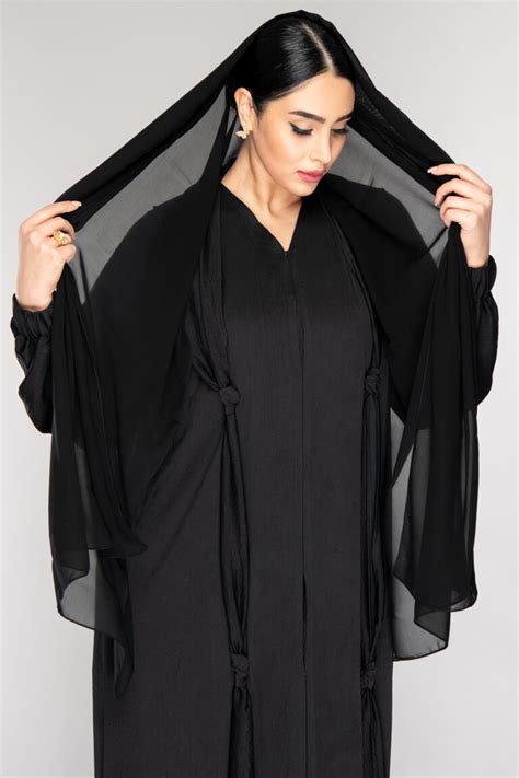 Modern Silk Black Abaya Heracloset Online