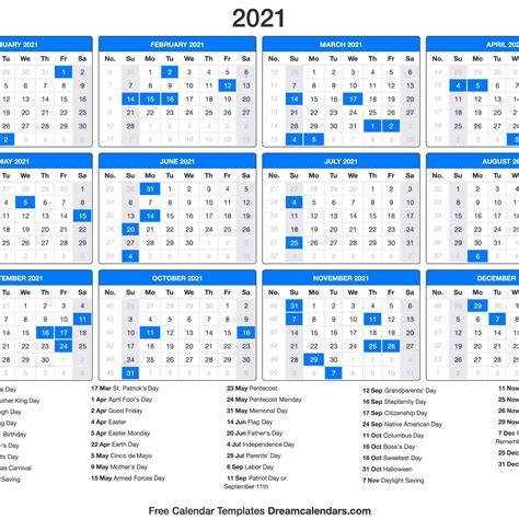 2021 calendar styles and templates. Printable Calendar 2021 Holidays | Free Printable Calendar ...