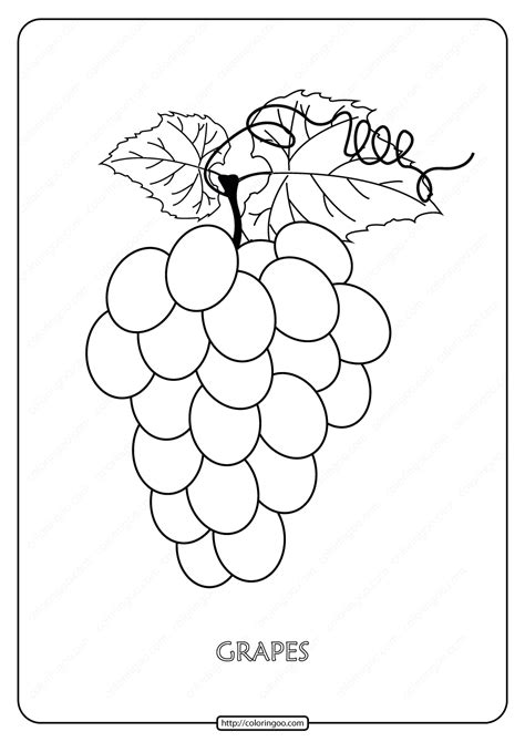 Grape Coloring Sheet For Preschool Coloring Pages