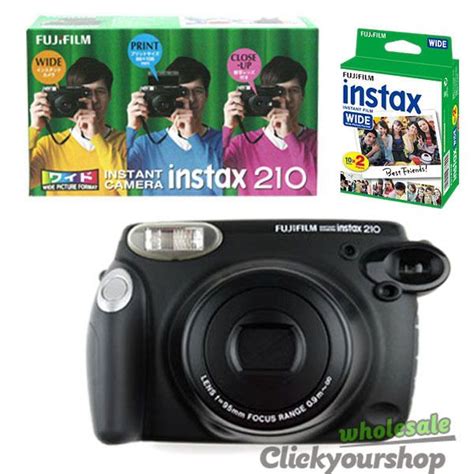 Fujifilm Fuji Instax 210 Polaroid Instant Camera Black 20 White Wide