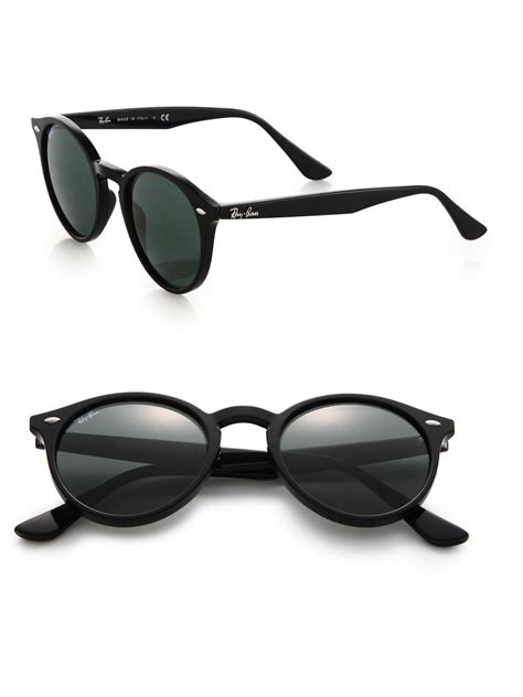 Ray Ban 49mm Round Sunglasses In Black Lyst