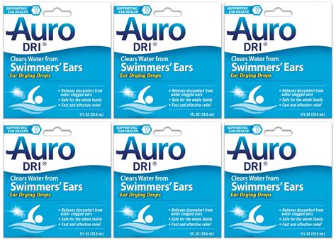 Auro Dri Ear Drying Drops For Swimmers Ear 1 Oz 6 Pack