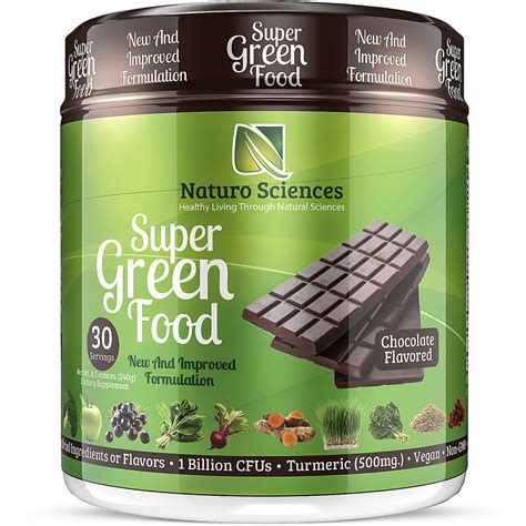 Naturo Sciences Super Green Food Powder 100 Natural Chocolate Flavor