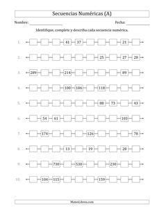 11 ideas de Secuencias numericas secuencias numericas numéricas