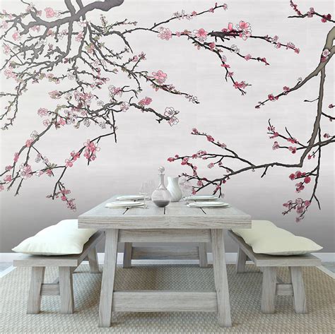 Casarts New Japanese Asia Blossom Mural And Materials Slipcovers For