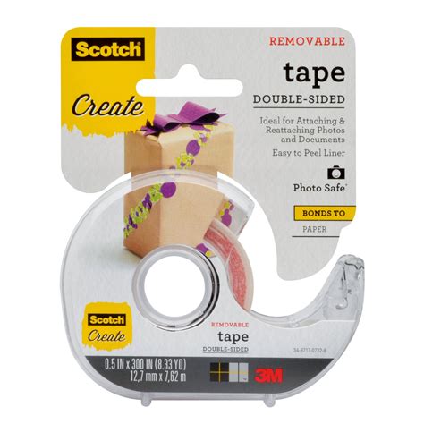 Scotch Double Sided Removable Tape Clear 12 In X 300 In 1 Disp