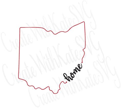 Ohio State Outline Svg Ohio Home Outline Oh Outline Etsy