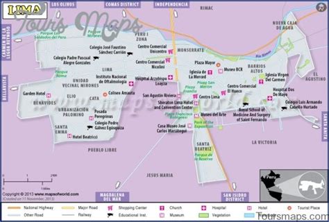 Map Of Lima Peru City