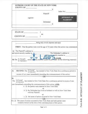 A guardianship affidavit is needed to assure that both the guardian and the ward is safe with each other's presence. Form A-9 Affidavit of Plaintiff | Legal Forms