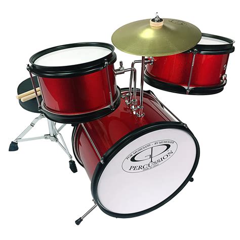 Gp Percussion Gp40rd 3 Piece Promotional Junior Drum Set In Red