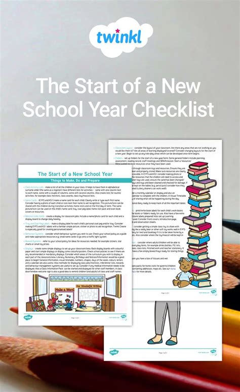 The Start Of A New School Year Checklist Teaching Prep School