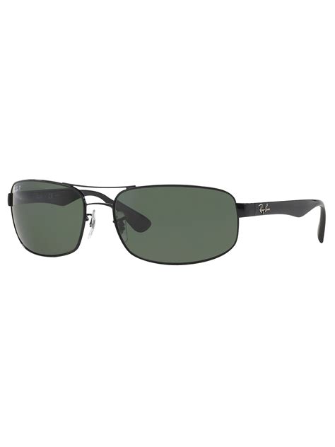 Ray Ban Rb3445 Polarised Rectangular Sunglasses Blackdark Green At