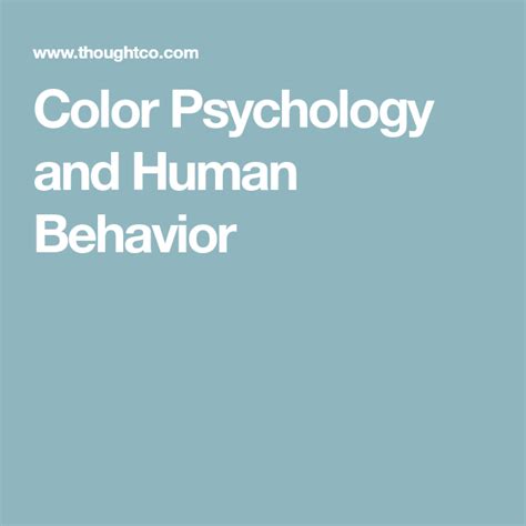 Color Psychology How Colors Affect Human Behavior Color Psychology