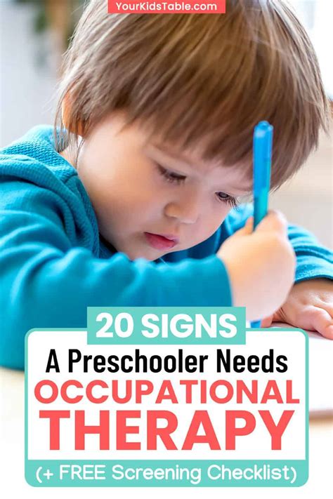 20 Signs A Preschooler Needs Occupational Therapy