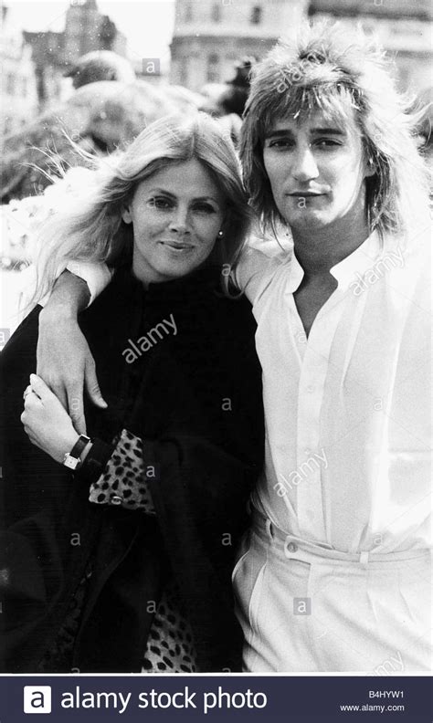 Rod Stewart Rock Singer Songwriter With His Girlfriend Britt Ekland