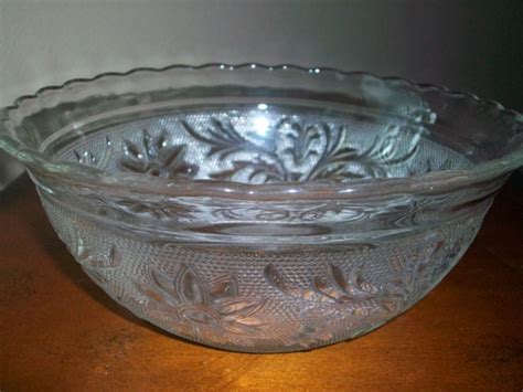 Vintage Clear Pressed Glass Bowl