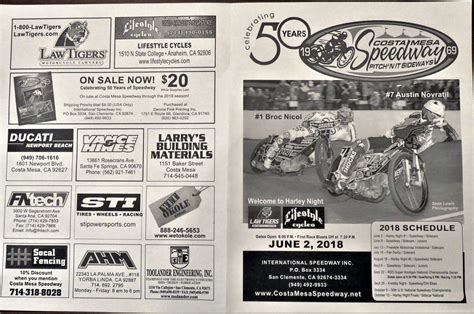 Fair since the early 1970s speedway never fails to entertain! 2018 Costa Mesa Speedway Race Results