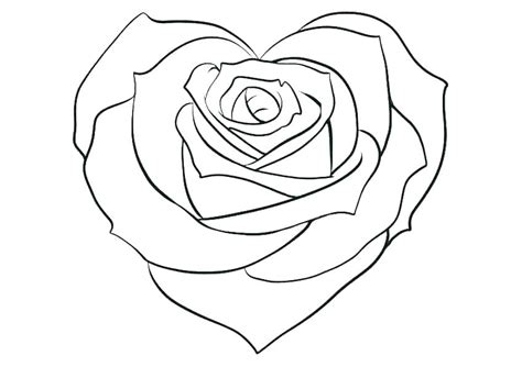 Rose With Heart Coloring Coloring Pages