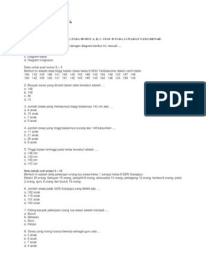 Hasil tes ulangan matematika terhadap 40 siswa kelas 9 digambarkan dalam tabel di bawah. 26+ Contoh Soal Diagram Lingkaran Kelas 6 Sd - Kumpulan ...