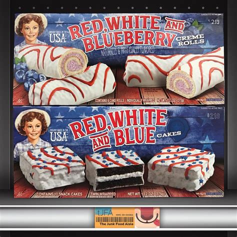 Little Debbie Red White And Blue Cakes And Red White And Blueberry Creme Rolls The Junk Food Aisle