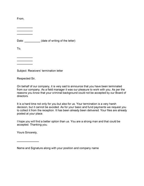 Contract Termination Letter Template Free