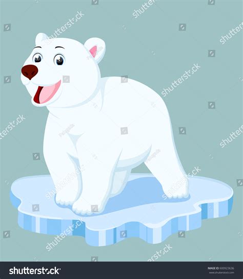 Cute Polar Bear Cartoon Stock Vector Royalty Free 600923636