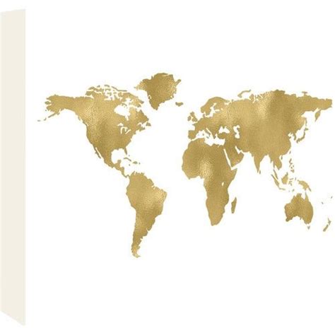 Found It At Joss And Main World Map Gold Canvas Print Metal Wall Art