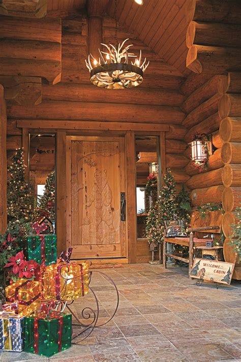 Festive Log Homes Get Into The Holiday Spirit Log Homes Log Home