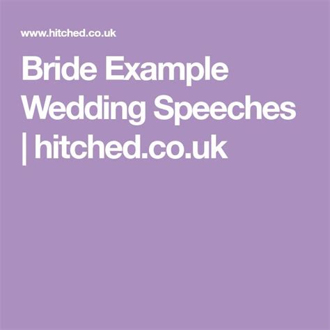 Bride Example Wedding Speeches Uk Bride Speech Examples