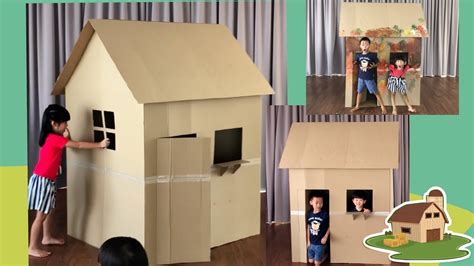 How To Build Cardboard Playhouse Youtube