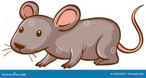 Dibujos Animados De Animales De Ratón Sobre Fondo Blanco Ilustración