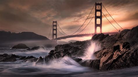 Golden Gate Bridge At Sunset Wallpaper Backiee