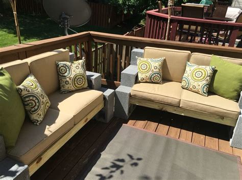 Cinder block patio furniture | Outdoor sofa, Furniture, Outdoor furniture
