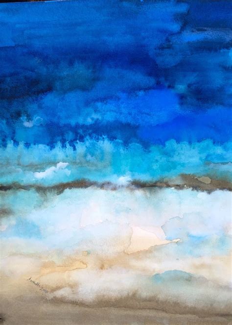 Summer Recreation 24 Original Watercolor Abstract Painting Unframed