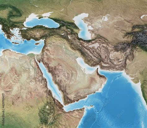 Middle East Satellite Wall Map Ph