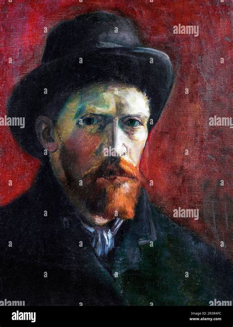 Vincent Van Goghs Self Portrait With Dark Felt Hat Famous Painting