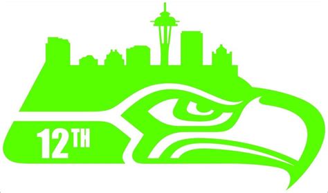 2 Pack Of Custom Seattle Seahawks 12th Man Cityscape Vinyl Decals