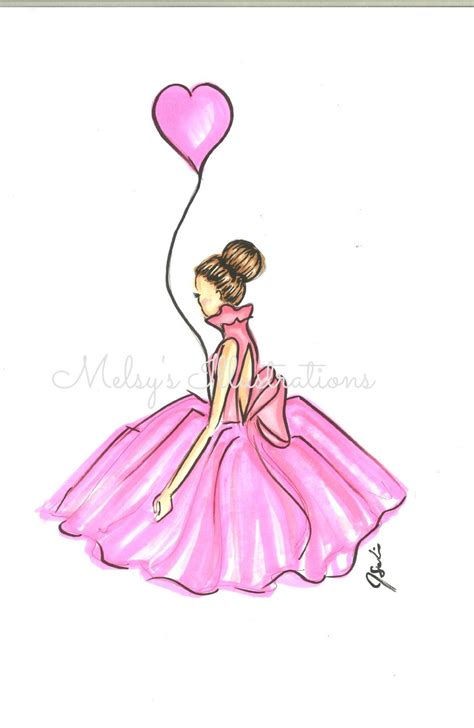 Pink Hearts By Melsys On Etsy Pink Art Fashion Art Illustration