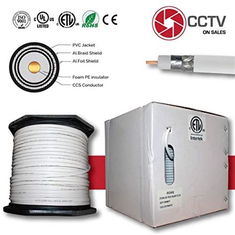 Rg6 Quad Shielded Cable 1000ft Coaxial Cable Etl Listed Use With Audio